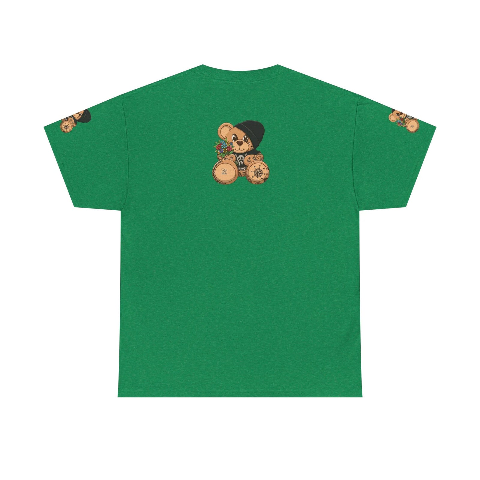 Teddy Bear with Beanie and Compass Tee | Floral Bouquet Graphic by GT Artland
