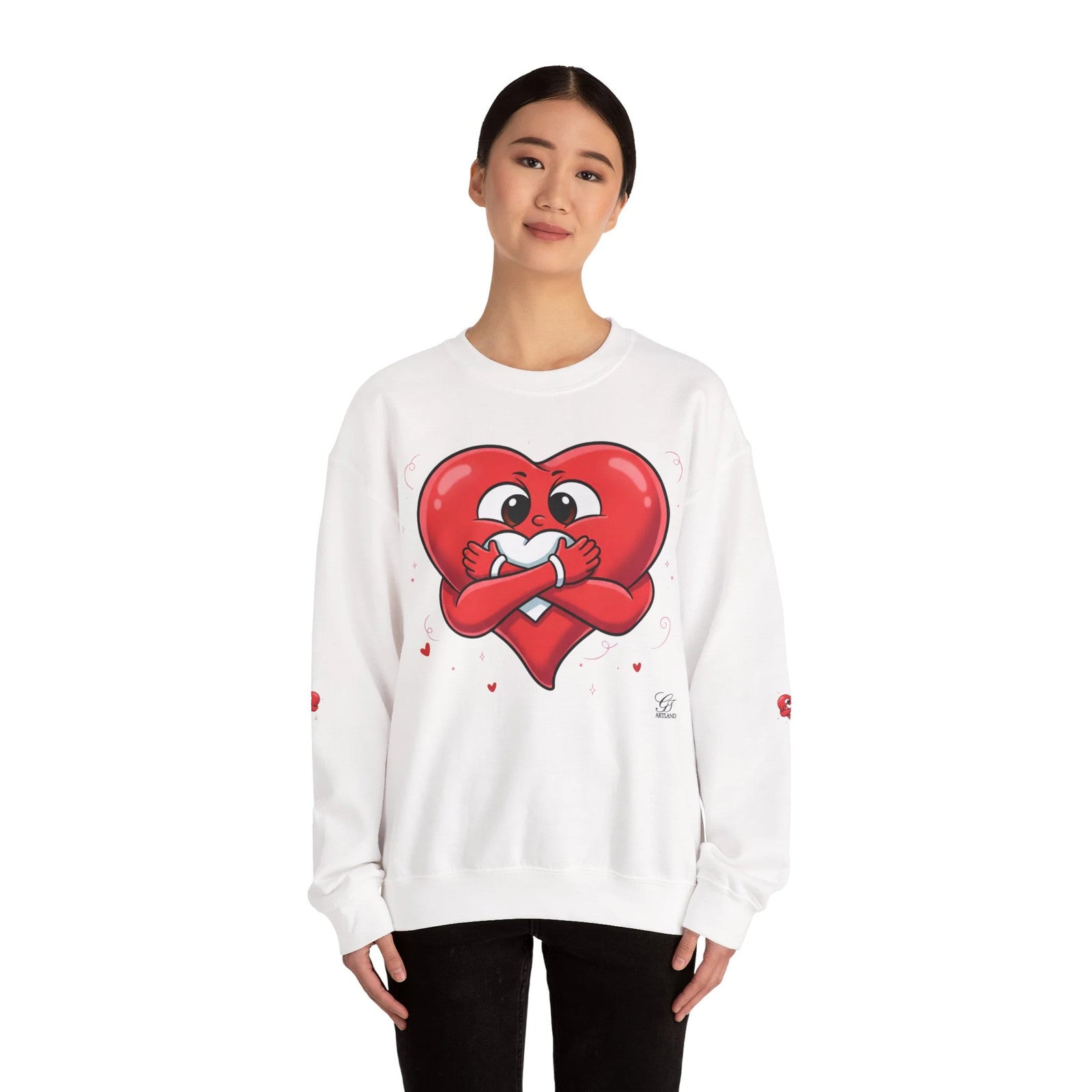Cute Heart Holding Heart Unisex Heavy Blend™ Crewneck Sweatshirt by GT Artland