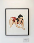 Hot Sexy Chick Light Skin Colored Shaded Print Signed