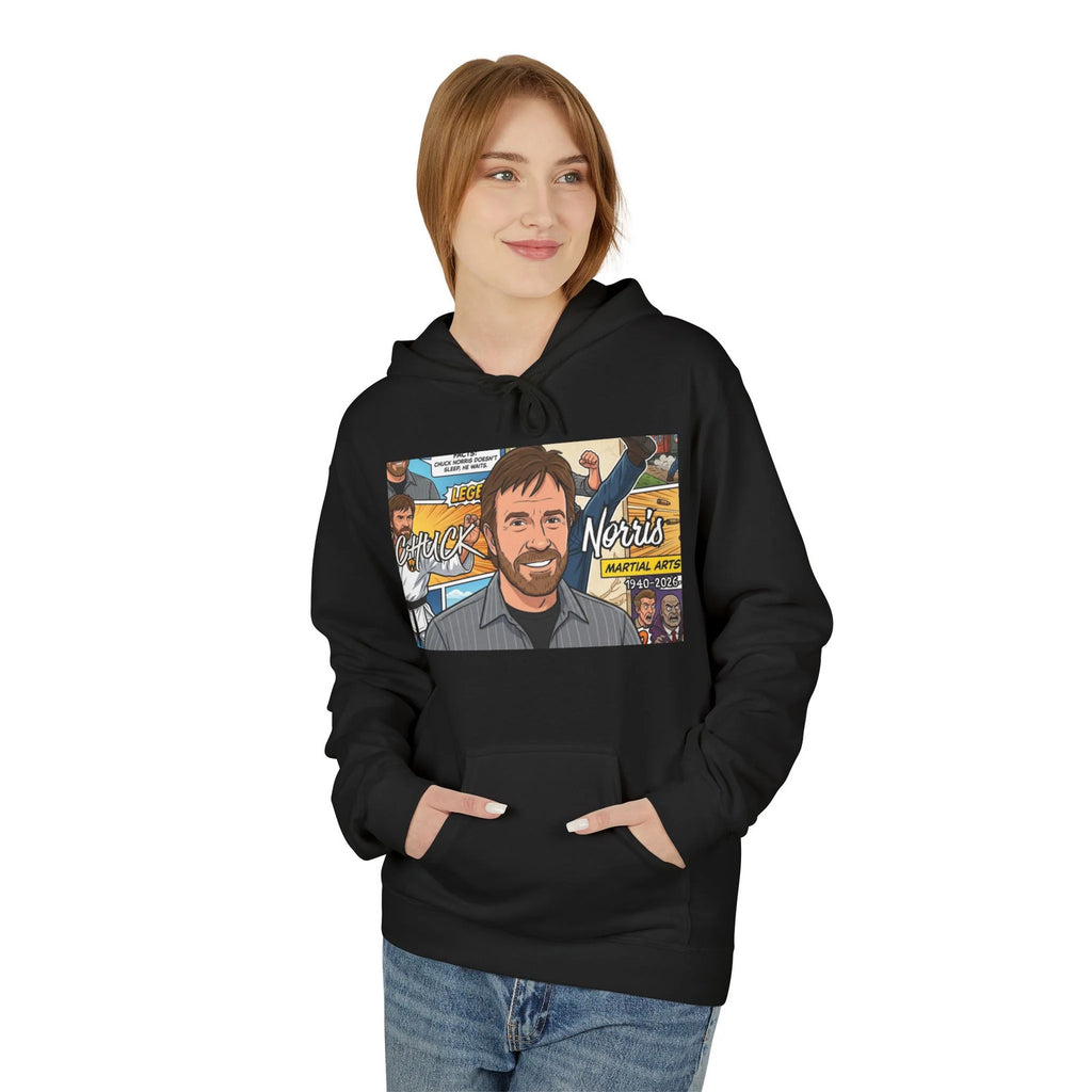 Chuck Norris Portrait Hoodie | Martial Arts Comic Illustration by GT Artland