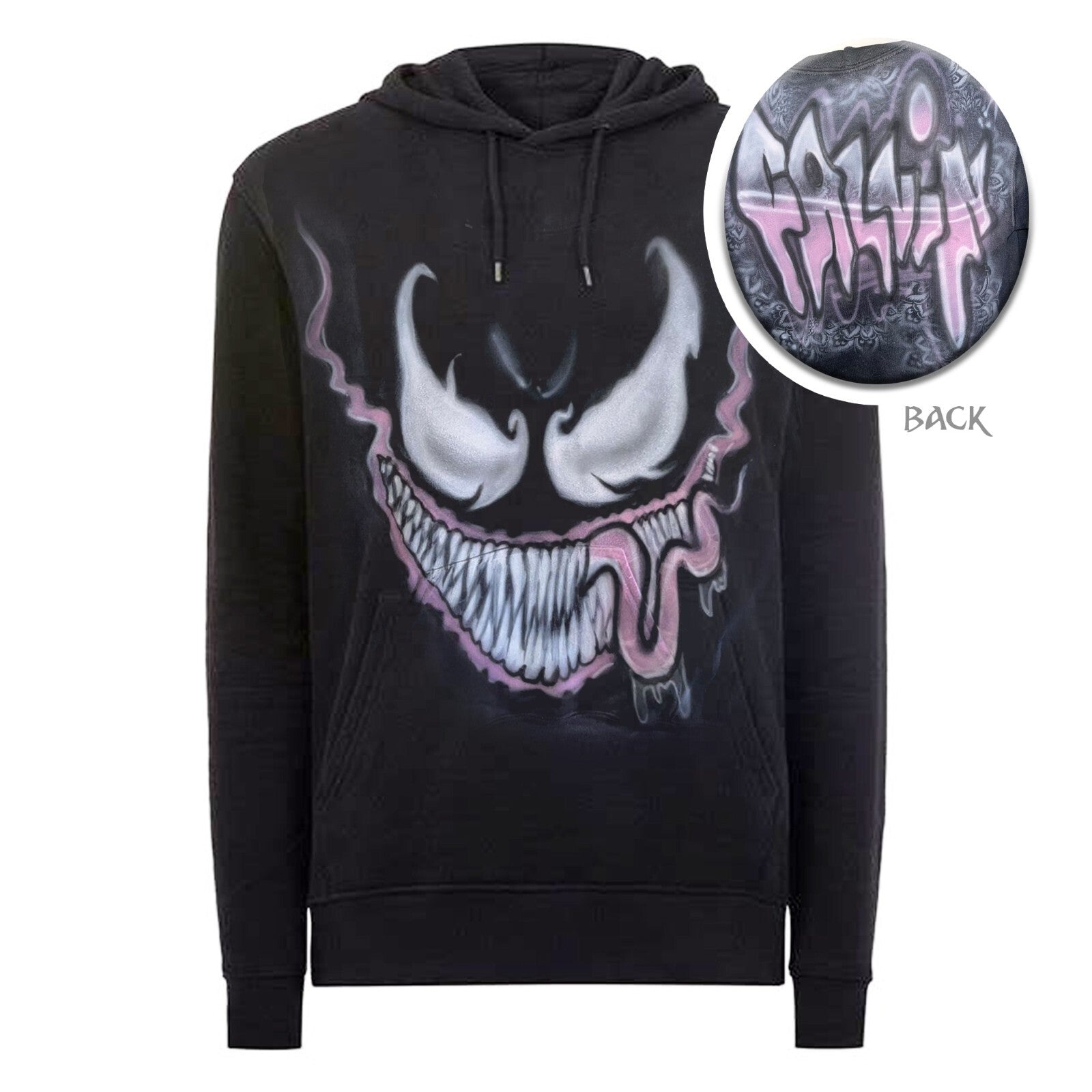 black venom graffiti airbrush hoodie