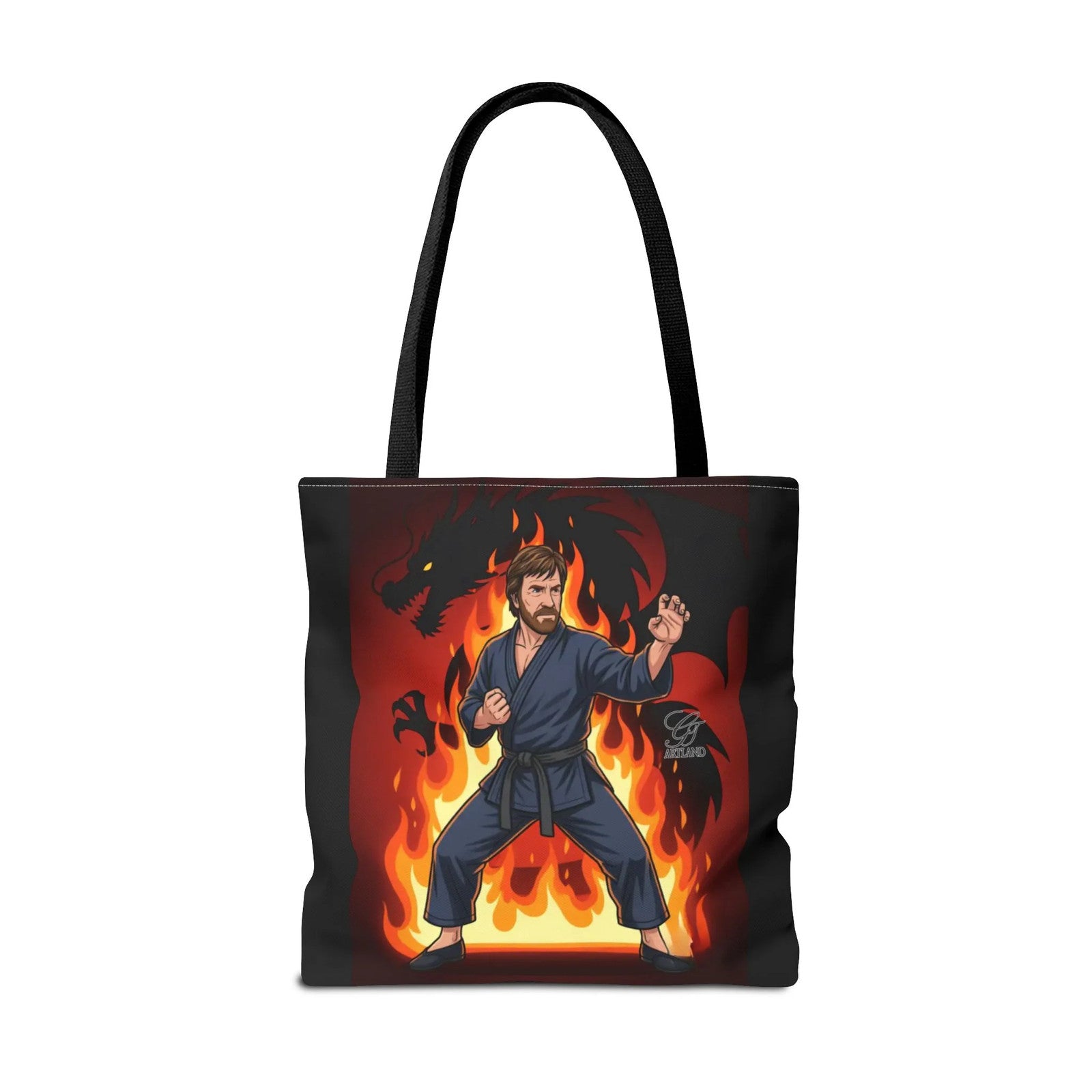 Flame Karate Fighter Chuck Norris Tote Bag | Martial Arts Fire Ninja