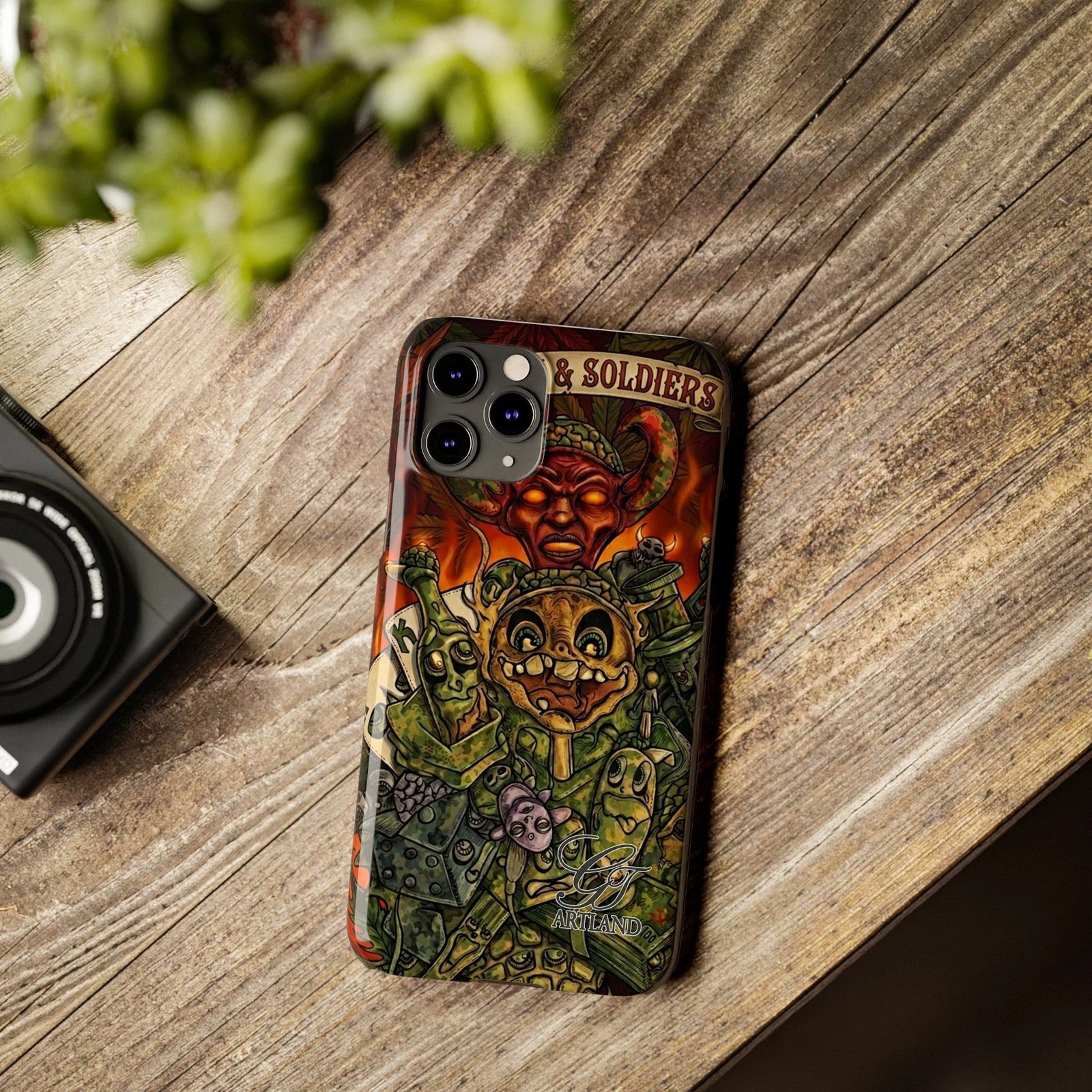 Devils Army Illustration Slim Phone Case | Horror Soldier Art by GT Artland
