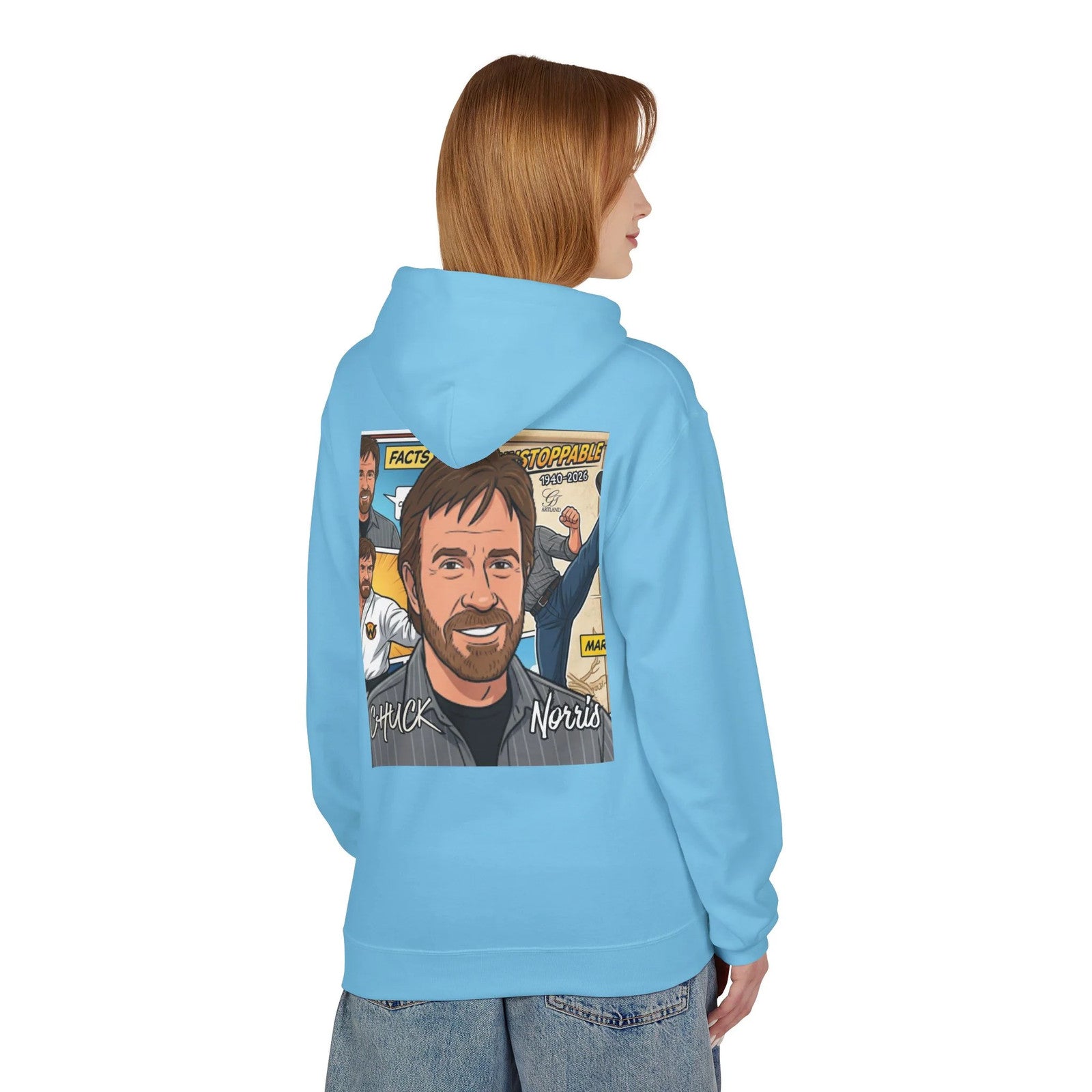 Chuck Norris Portrait Hoodie | Martial Arts Comic Illustration by GT Artland