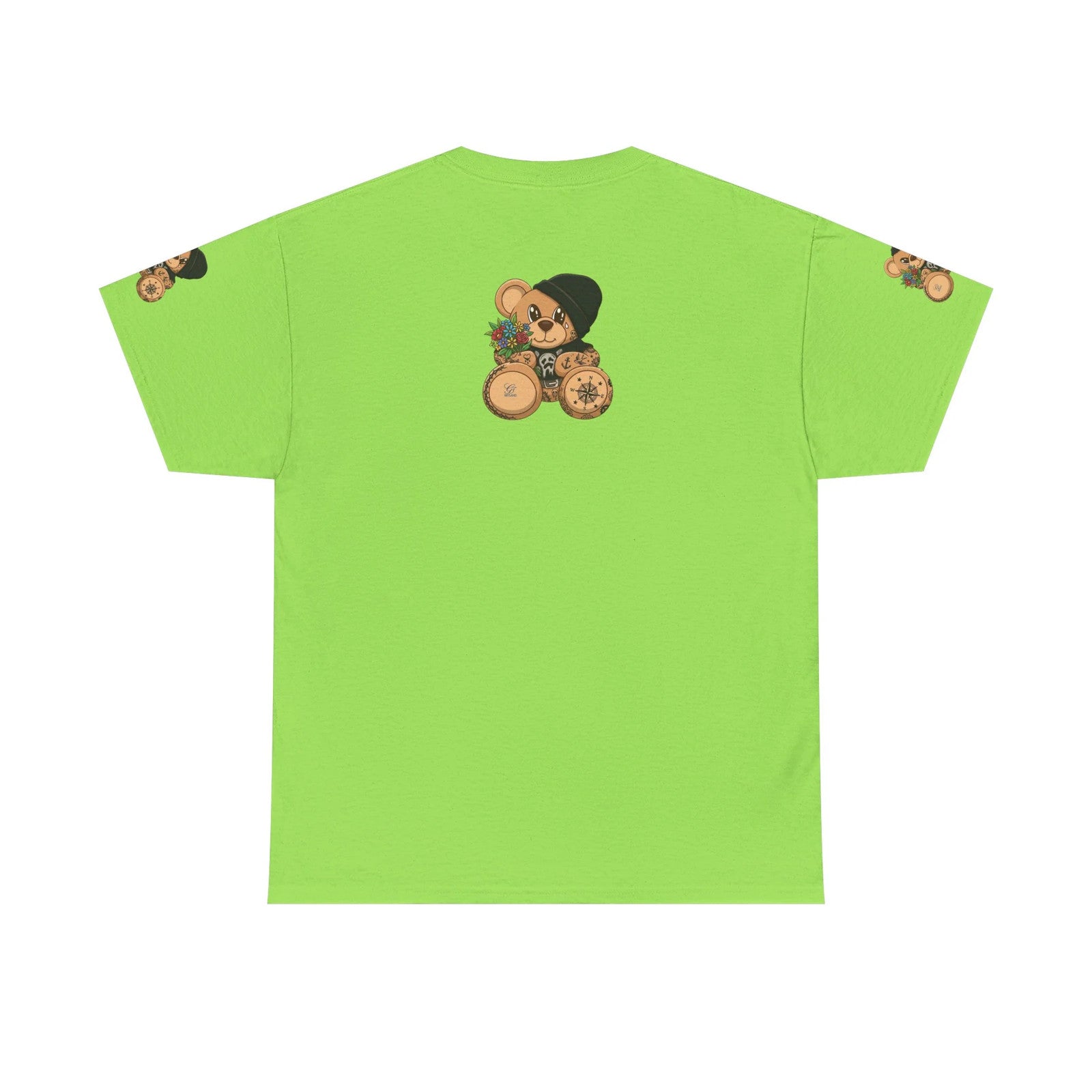 Teddy Bear with Beanie and Compass Tee | Floral Bouquet Graphic by GT Artland