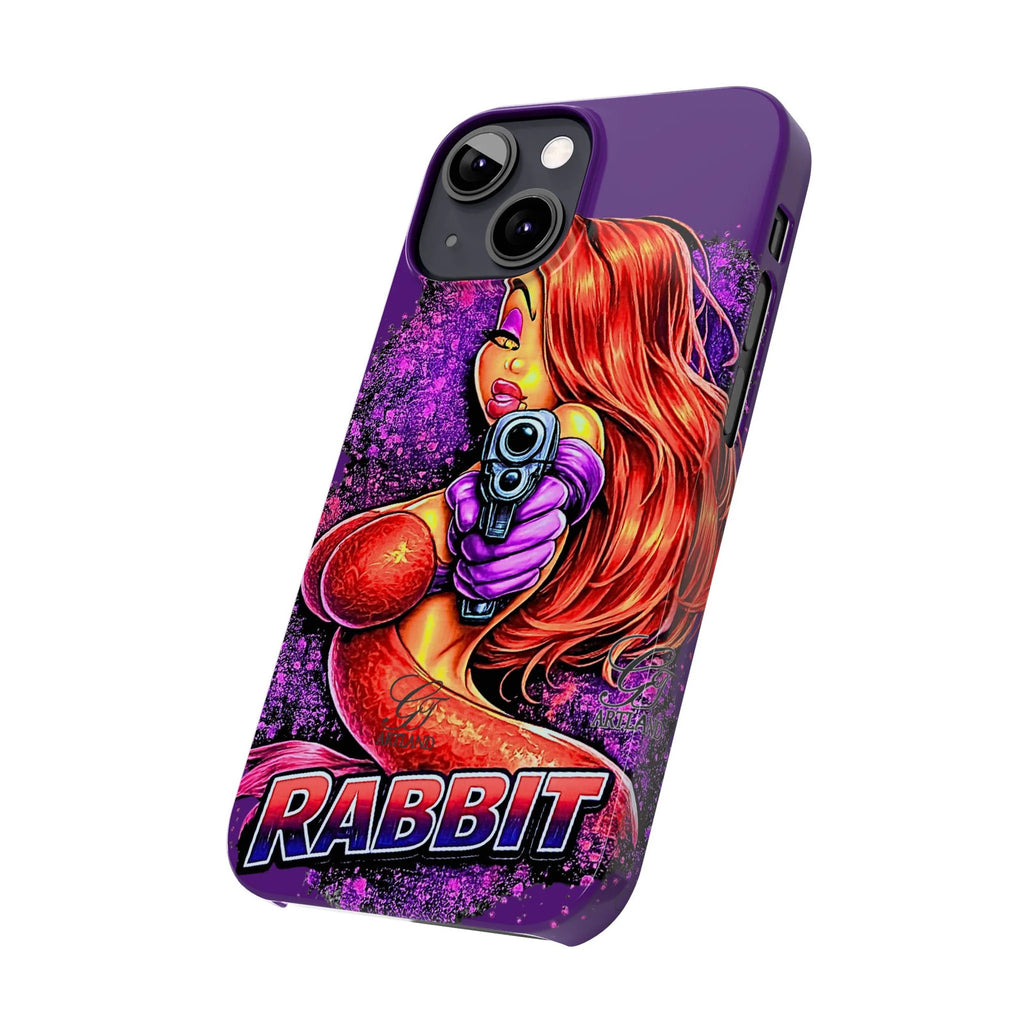Pinup Rabbit Vixen Gun Girl Phone Case | Slim Phone Cases by GT Artland