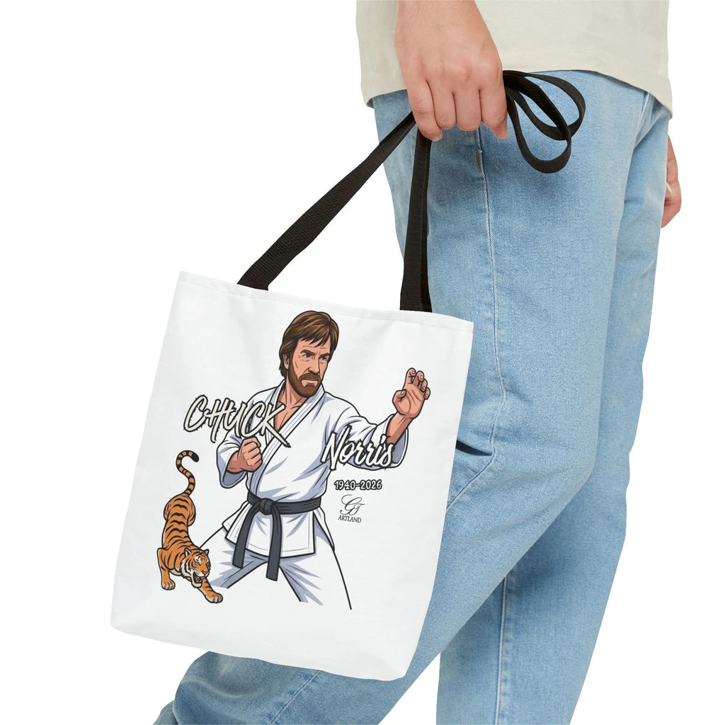 Chuck Norris karate pose Tote Bag | martial arts tiger illustration by GT