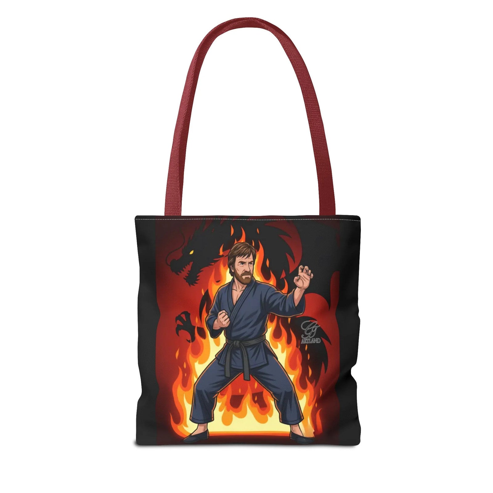 Flame Karate Fighter Chuck Norris Tote Bag | Martial Arts Fire Ninja