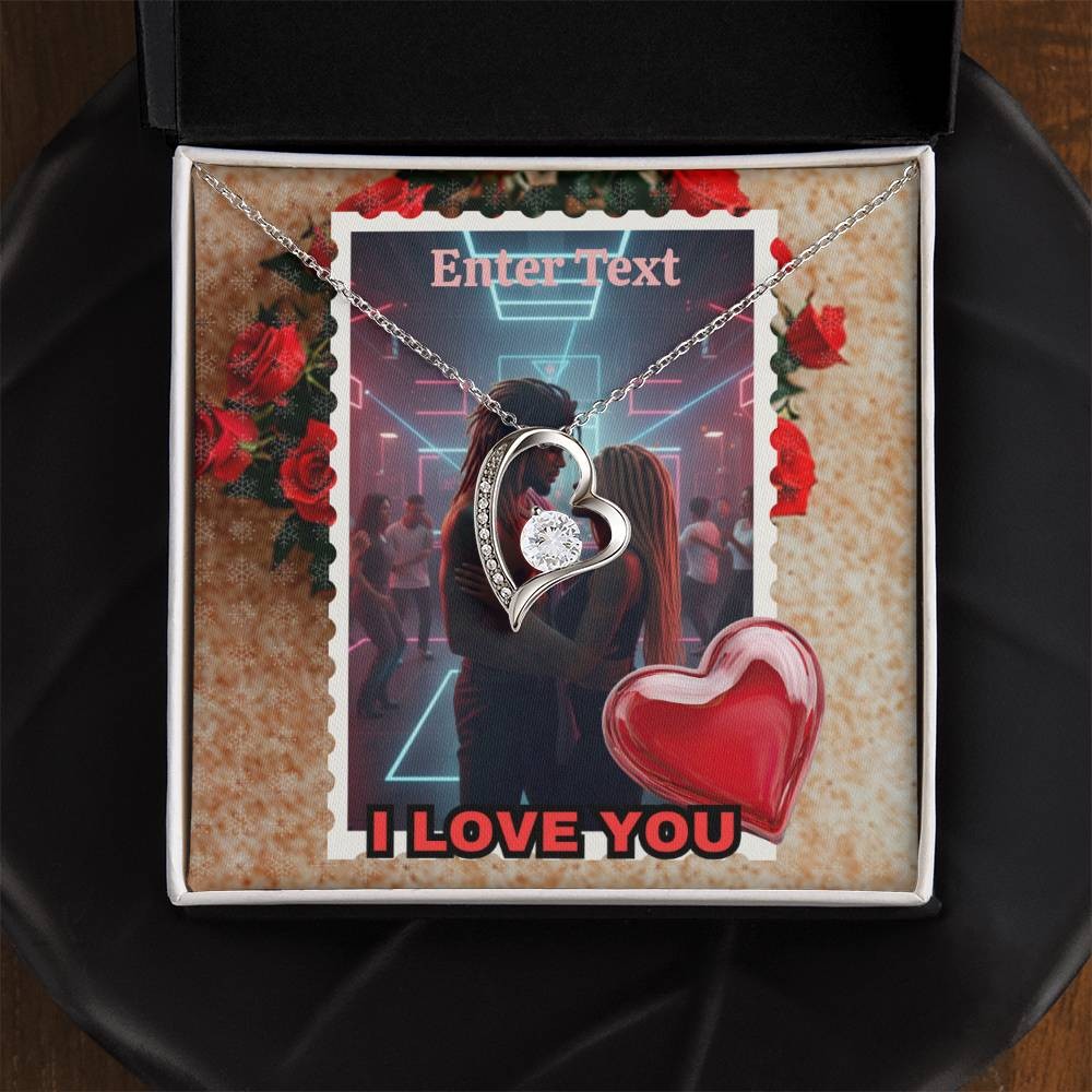 Forever Love Necklace with On Demand Custom Personalized Message Card