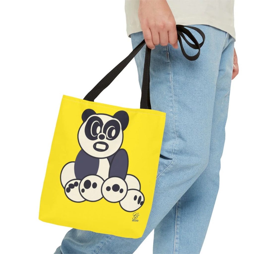 Urban Panda GT Lucky Yellow Designer Tote Bag Designer | All-Over Print by GT