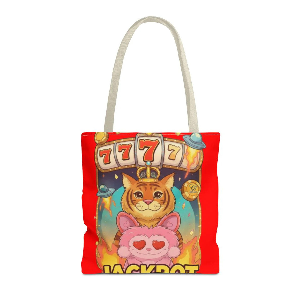 Jackpot "777" Tiger Bubu Casino Style HD Tote Bag Designer | All-Over Print by