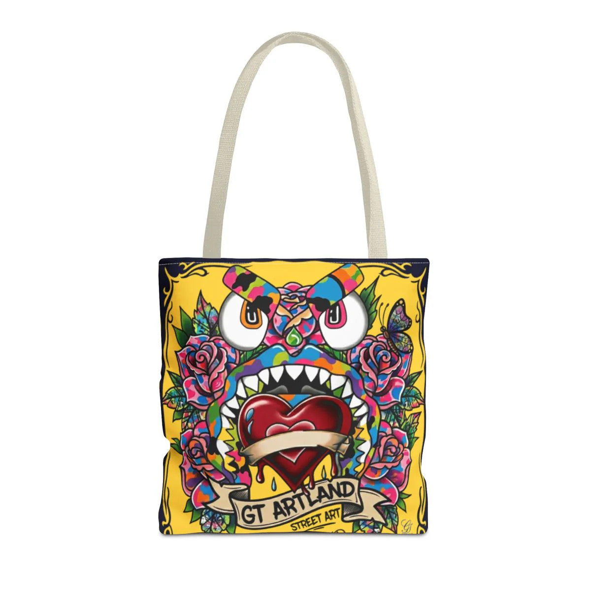 Colorful Gape Tattoo Monster Heart Tote Bag Designer Lucky Gold Edition |