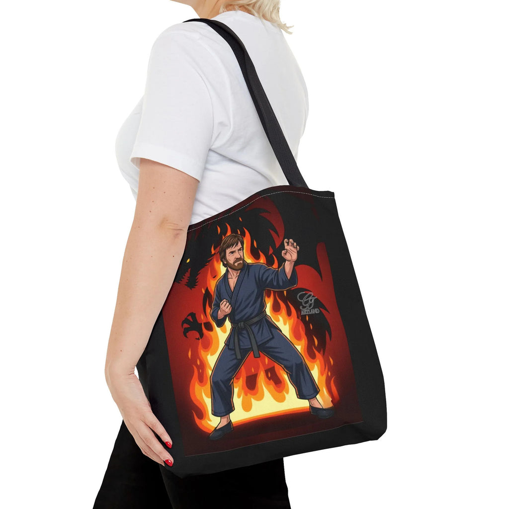 Flame Karate Fighter Chuck Norris Tote Bag | Martial Arts Fire Ninja