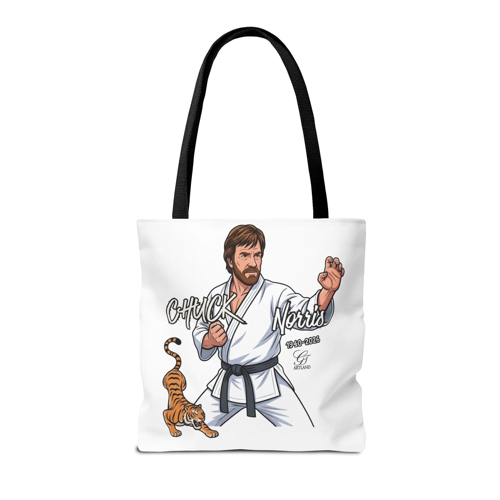 Chuck Norris karate pose Tote Bag | martial arts tiger illustration by GT