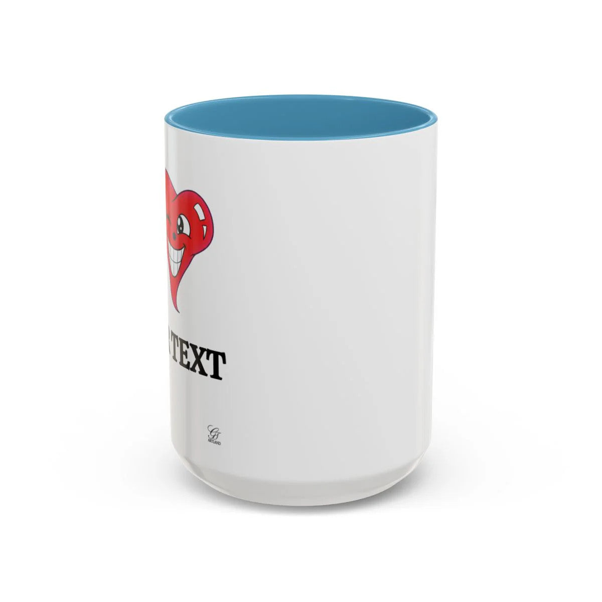 I ️ "Add Any Text" Happy Heart Classic Accent Coffee Mug (11, 15oz) by GT
