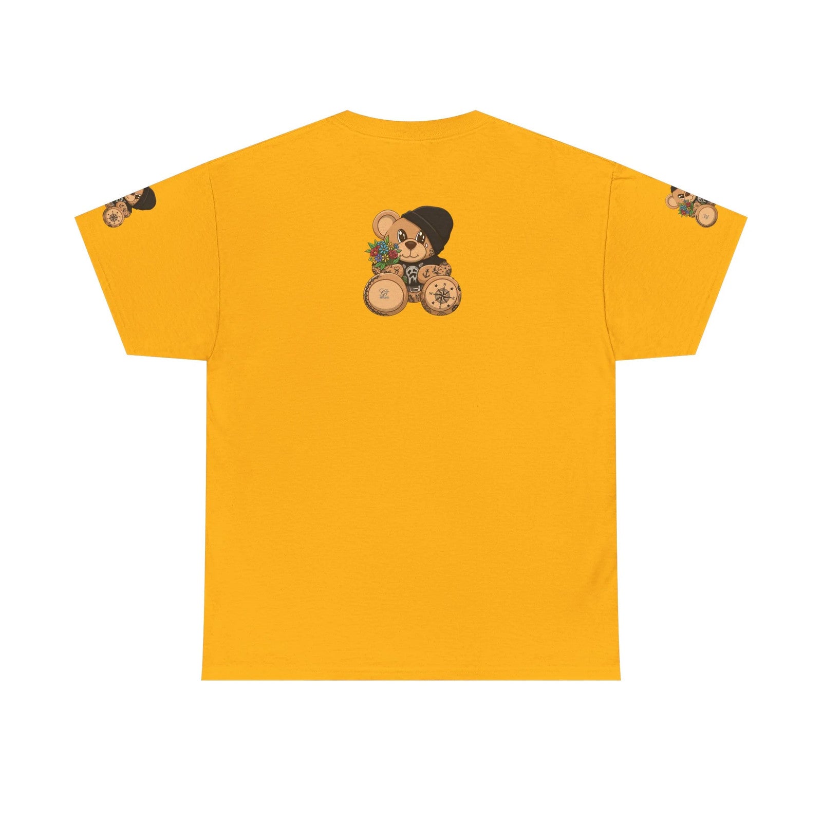 Teddy Bear with Beanie and Compass Tee | Floral Bouquet Graphic by GT Artland