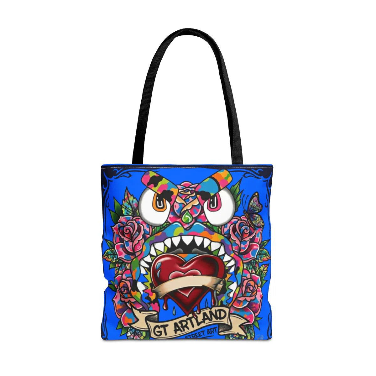 Colorful Gape Tattoo Monster Heart Tote Bag Designer sky blue Edition |