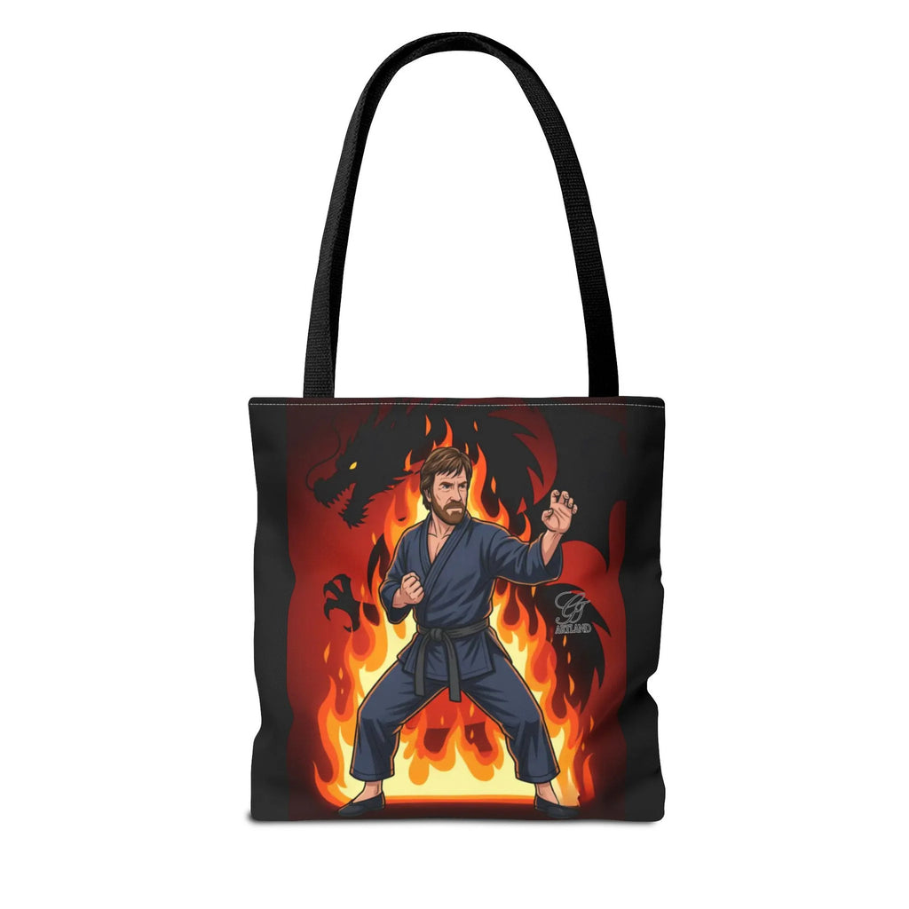 Flame Karate Fighter Chuck Norris Tote Bag | Martial Arts Fire Ninja