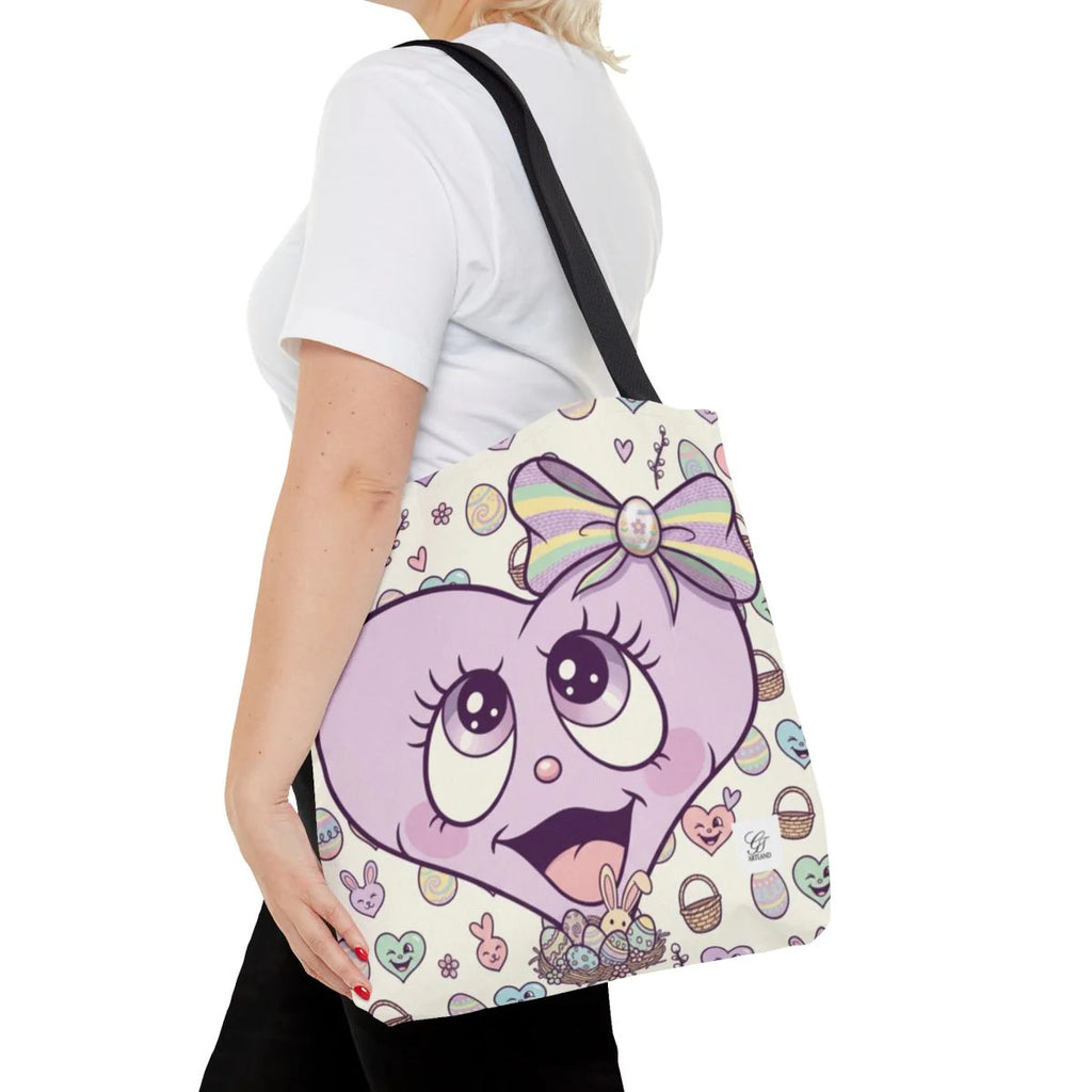 Easter Love Hunt Heart with Bow Designer Tote Bag by GT Artland