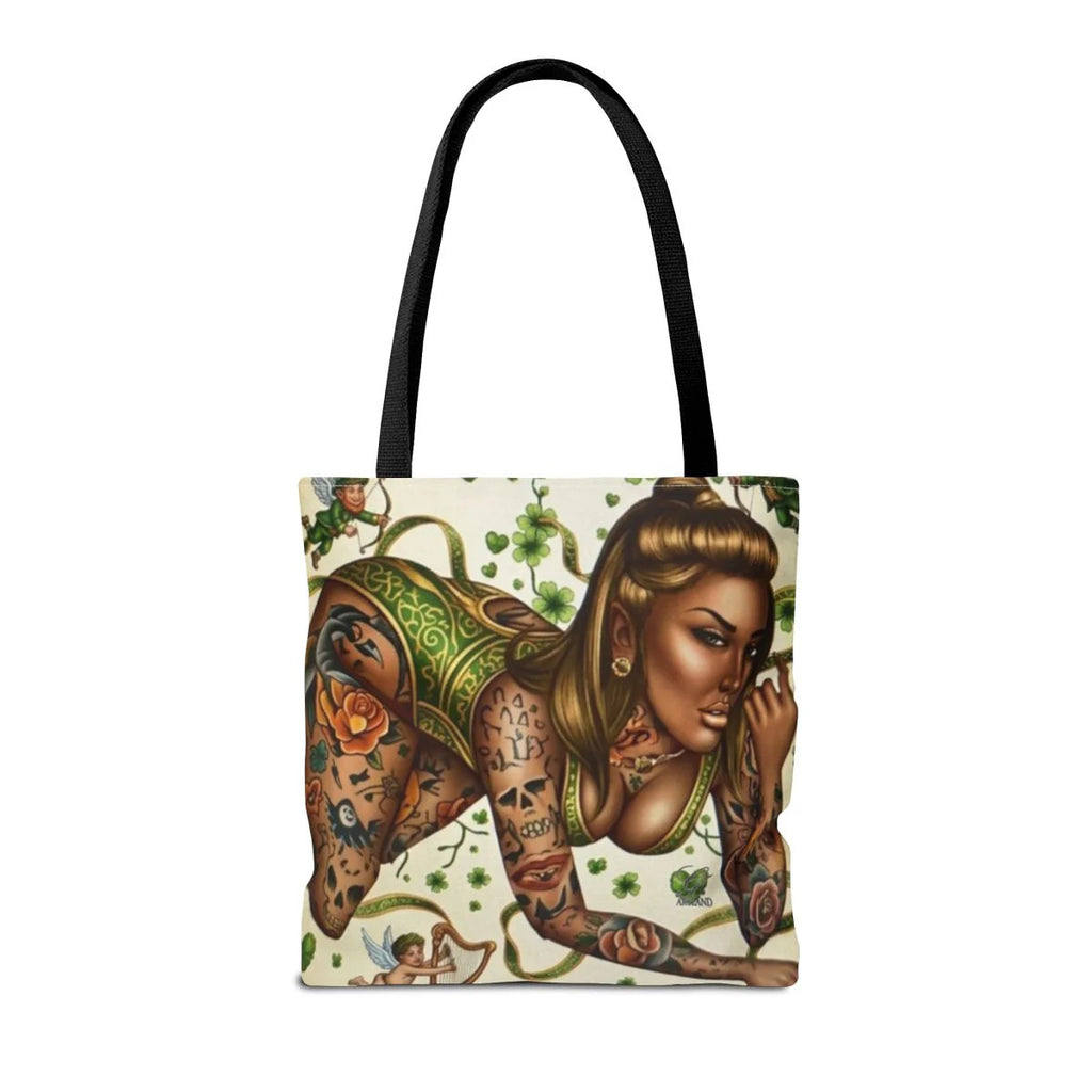 Ebony St Patrick Theme Tattoo Hot Sexy Vixen Designer Tote Bag by GT Artland