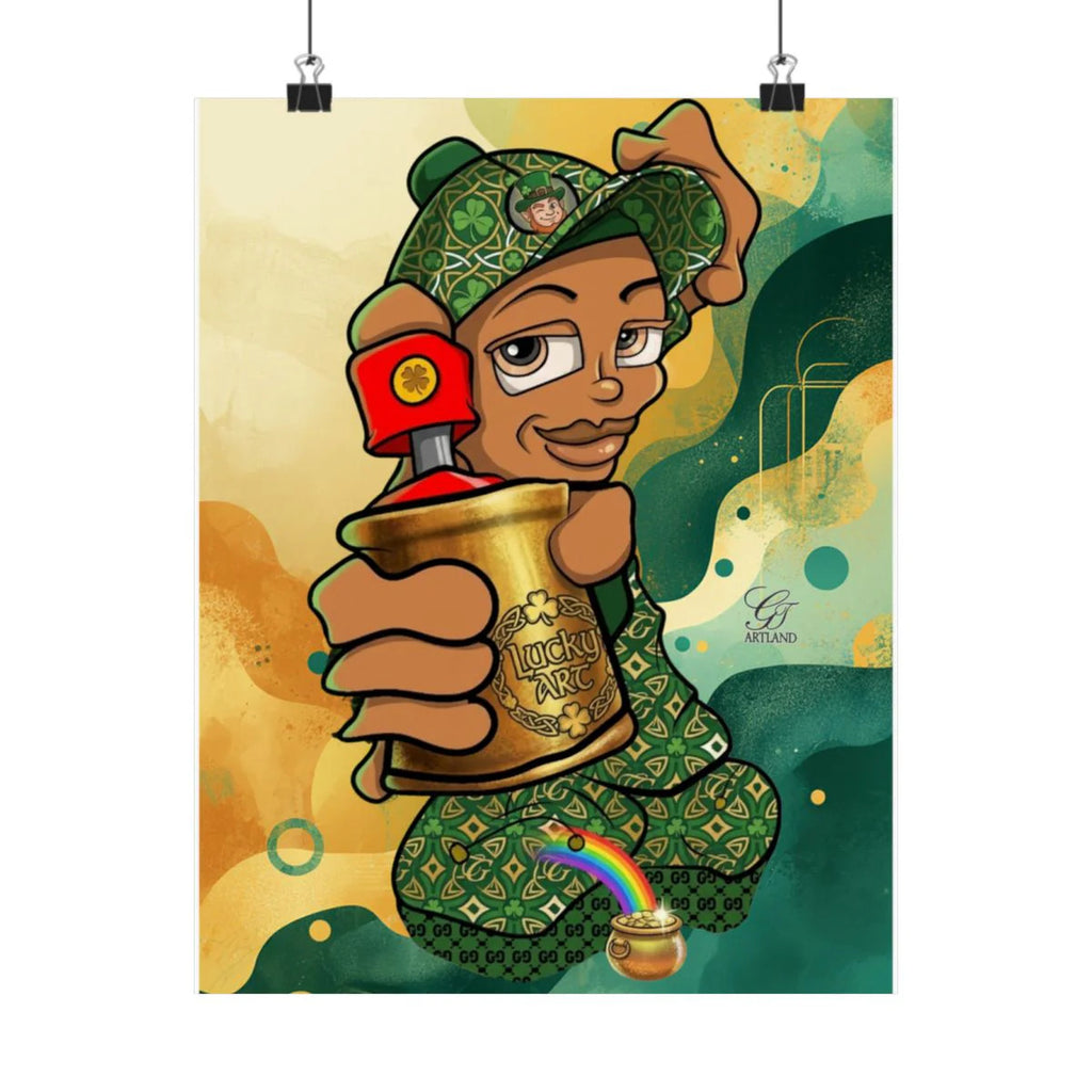 Spray Can Kid "Lucky Art" Edition Urban Toon Matte Vertical Posters by GT