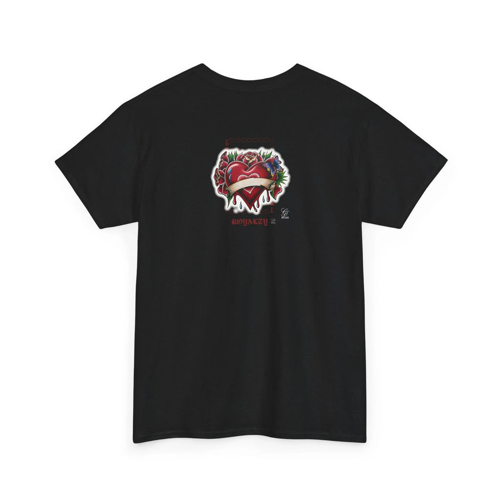 Hearts And Roses G Card Royalty Custom Text Unisex Heavy Cotton Tee by GT