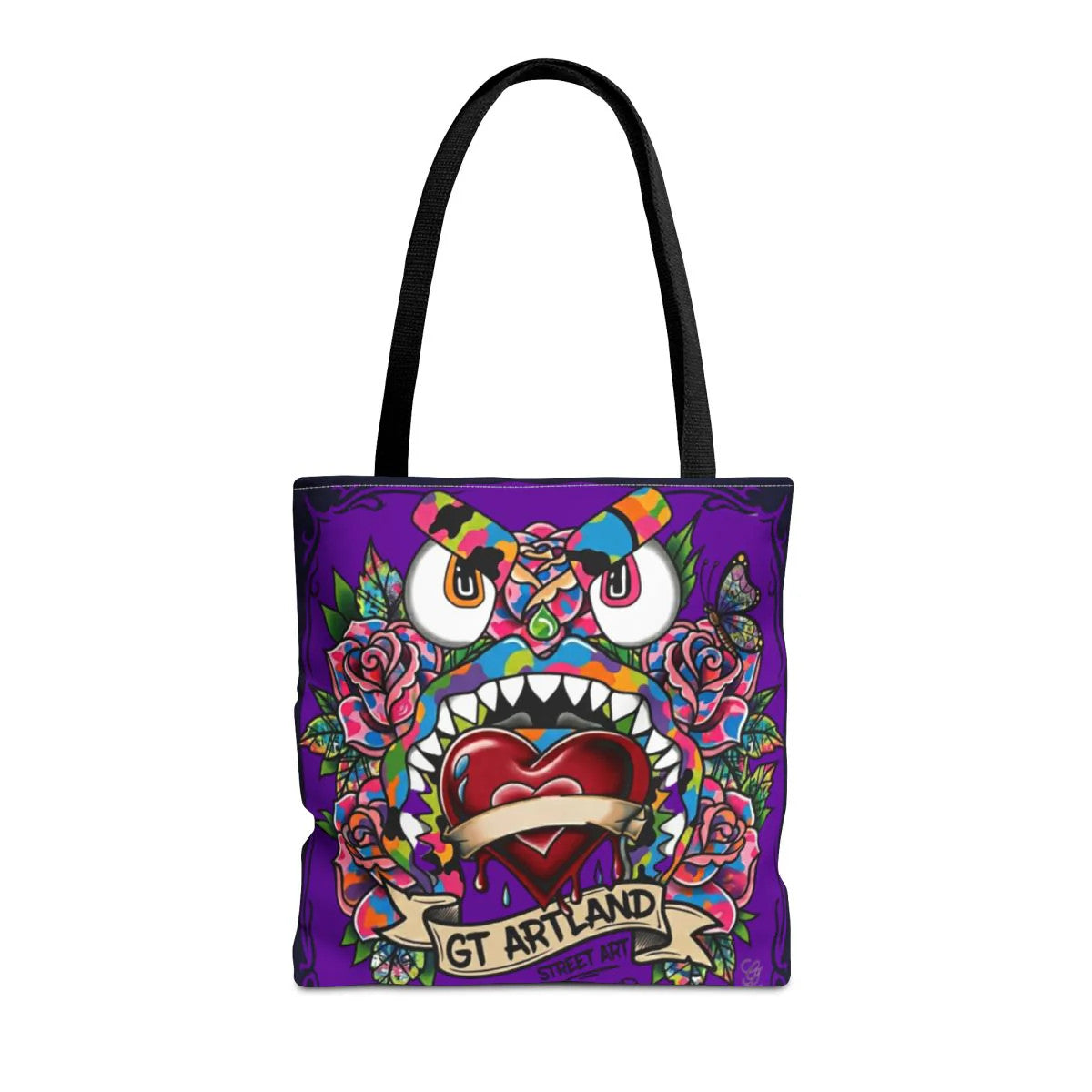 Colorful Gape Tattoo Monster Heart Tote Bag Designer Purple Haze Edition |