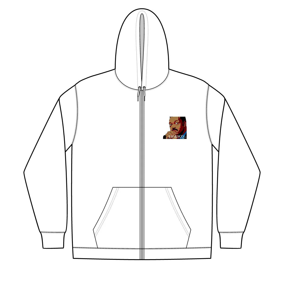 Jesse Jackson Urban Unisex Full-Zip Hooded Sweatshirt by GT Artland