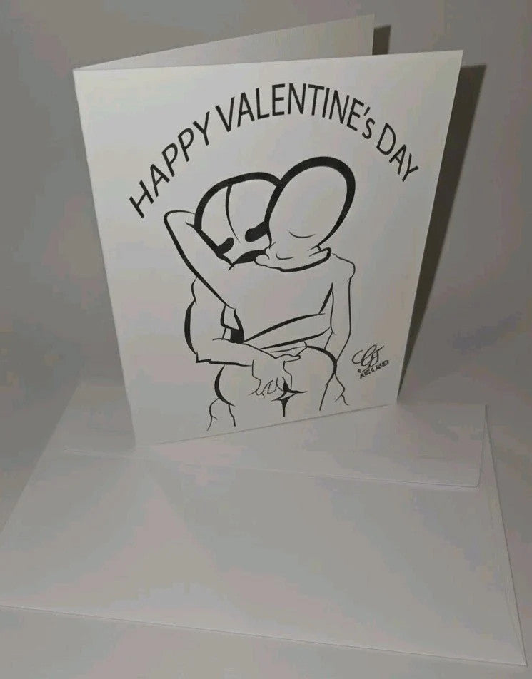 Goon LOVE COUPLE VALENTINE'S ️ DAY Coloring CARD 5.5 X 4.5 BY GT ARTLAND