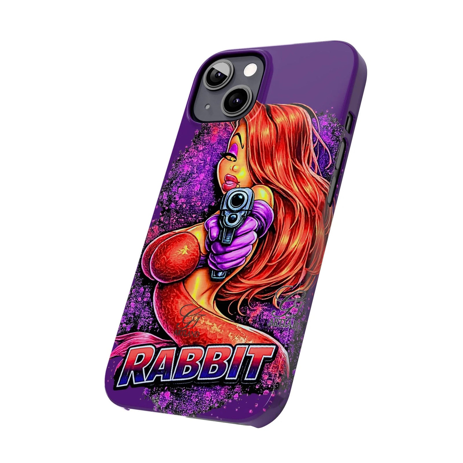 Pinup Rabbit Vixen Gun Girl Phone Case | Slim Phone Cases by GT Artland
