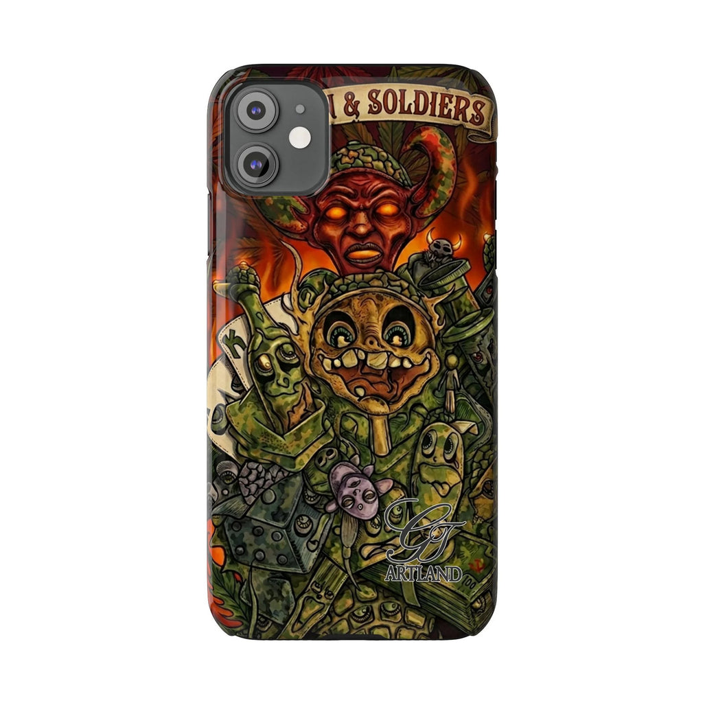 Devils Army Illustration Slim Phone Case | Horror Soldier Art by GT Artland