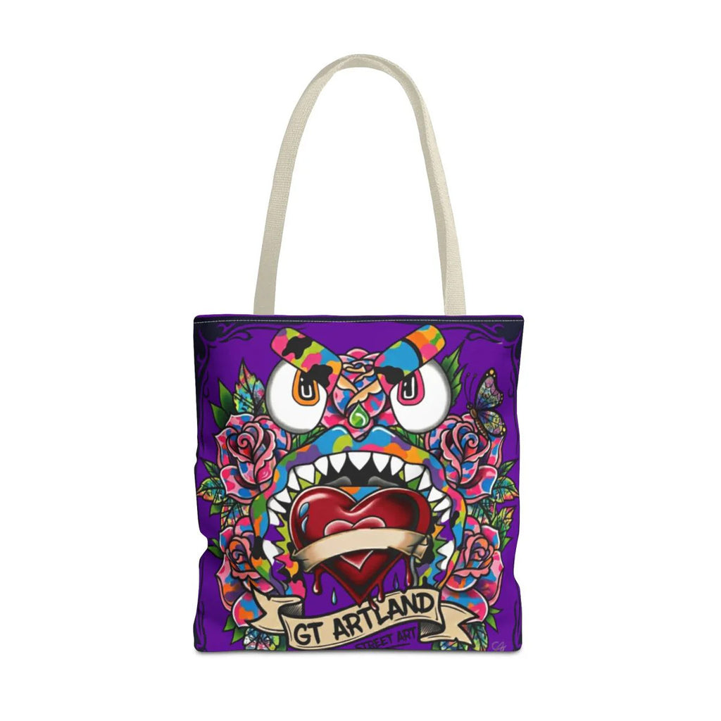 Colorful Gape Tattoo Monster Heart Tote Bag Designer Purple Haze Edition |