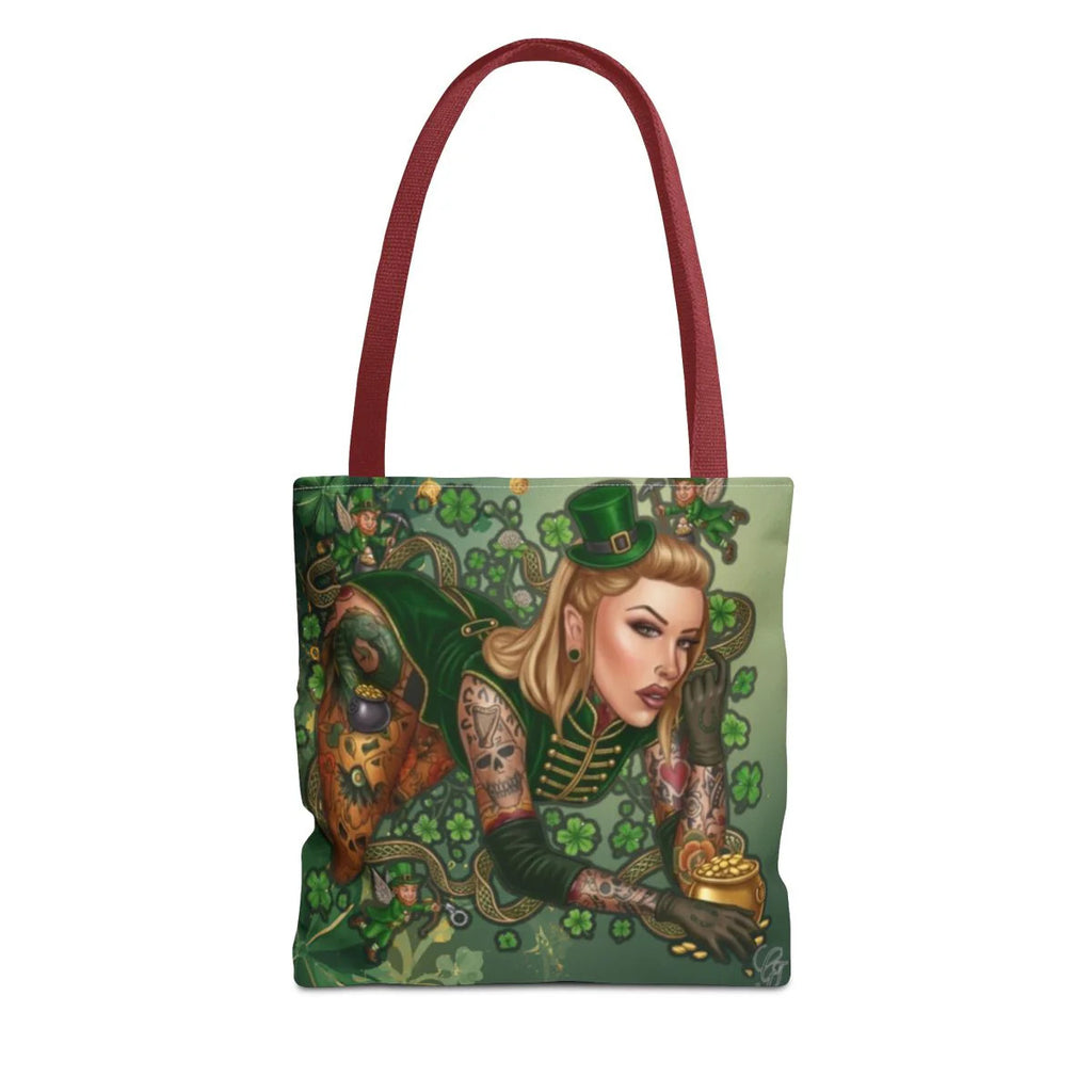 Irish St. Patick Theme Sexy Hot Irish Vixen with Tattoos Designer Tote Bag by