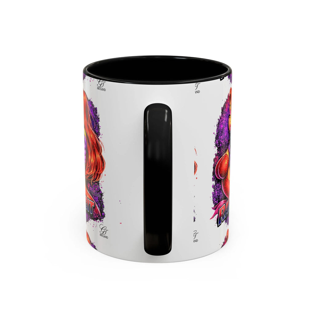 Pinup Redhead Vixen with Gun Rabbit Mug | Accent Coffee Mug 11oz 15oz by GT
