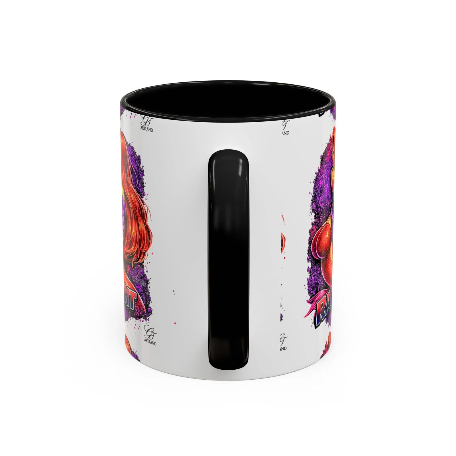 Pinup Redhead Vixen with Gun Rabbit Mug | Accent Coffee Mug 11oz 15oz by GT