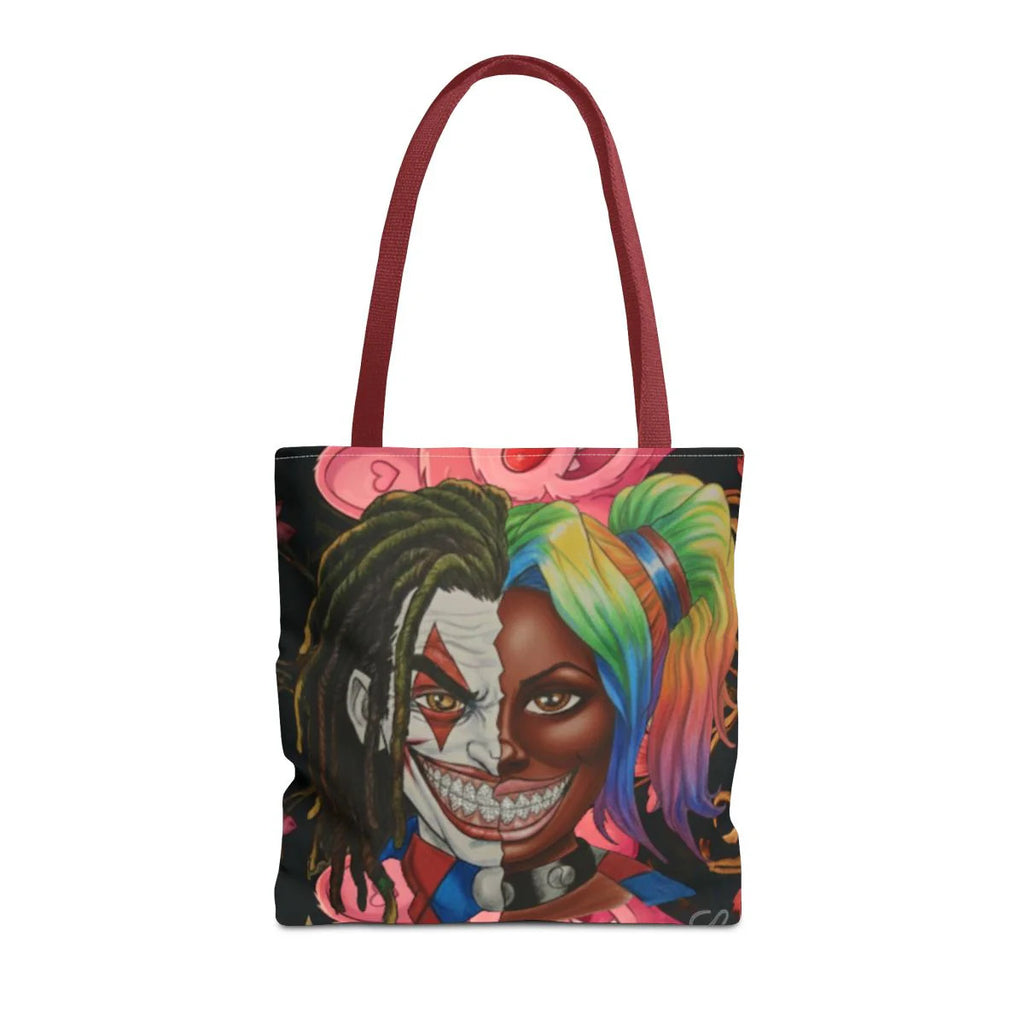 Crazy Love Clown and Vixen Half Face Designer HD Tote Bag Designer | All-Over