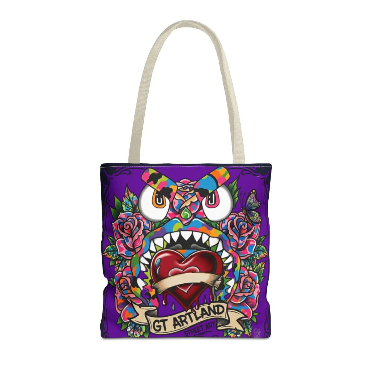 Colorful Gape Tattoo Monster Heart Tote Bag Designer Purple Haze Edition |