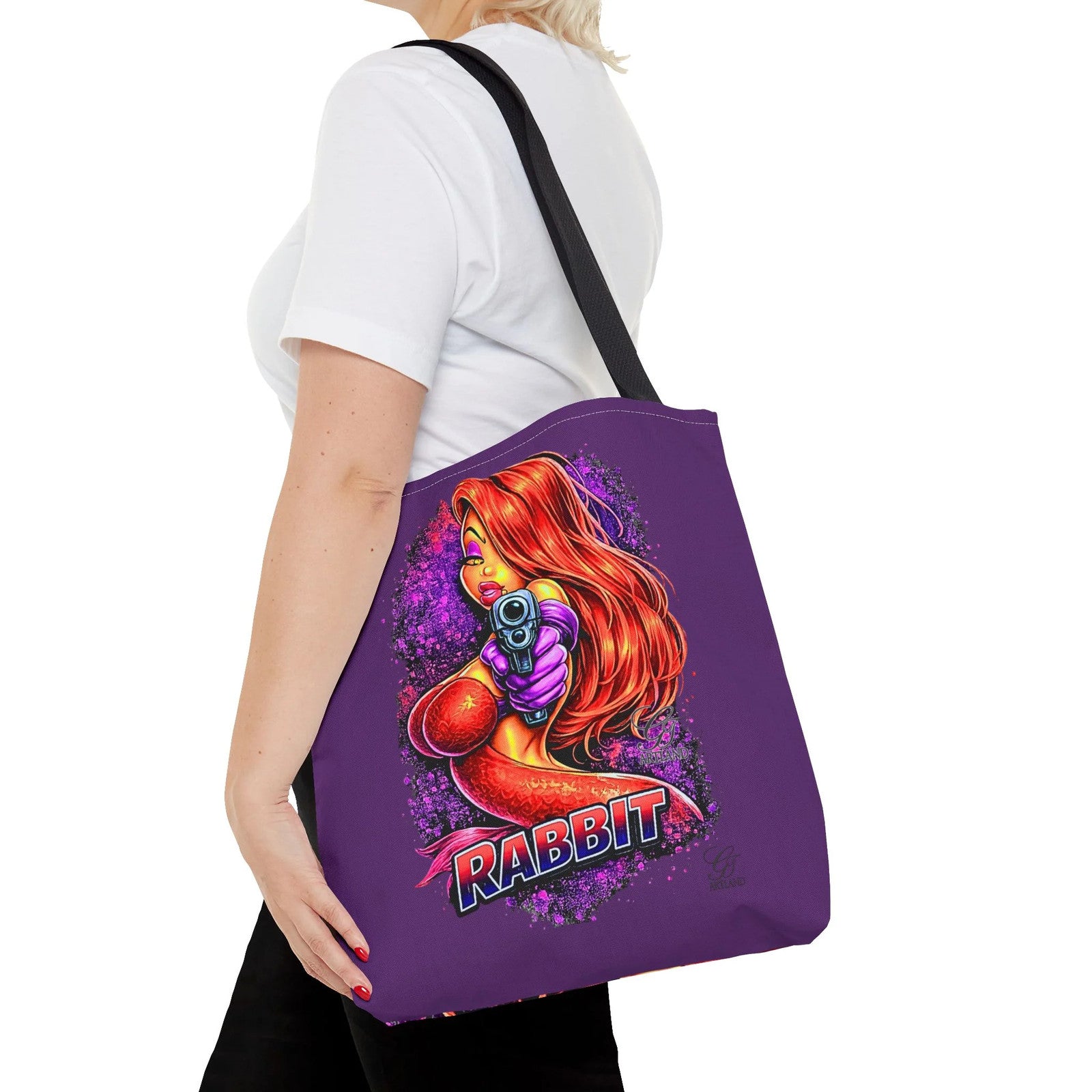 Red-Haired Femme Vixen Rabbit Jess Fatale Illustration Tote Bag | Retro Pinup