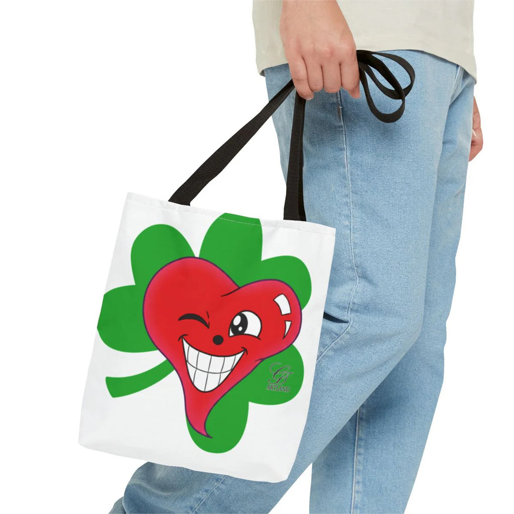 Shamrock "Lucky Art" Irish Designer Heart st patricks Tote Bag by GT Artland