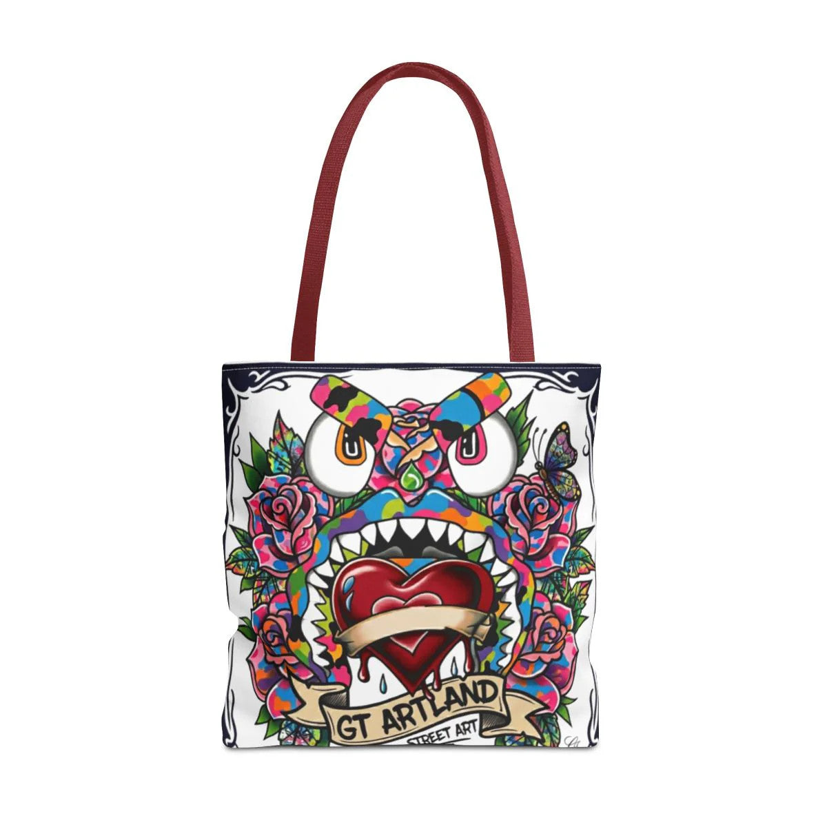 Colorful Gape Tattoo Monster Heart Tote Bag Designer Edition | All-Over Print