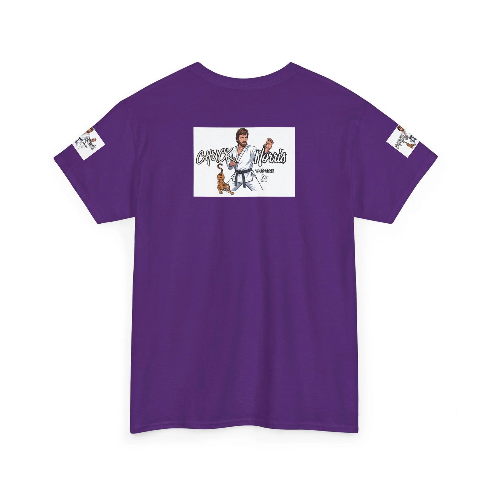 Chuck Norris Legend Martial Artist Cartoon with Tiger Tee | Retro Karate