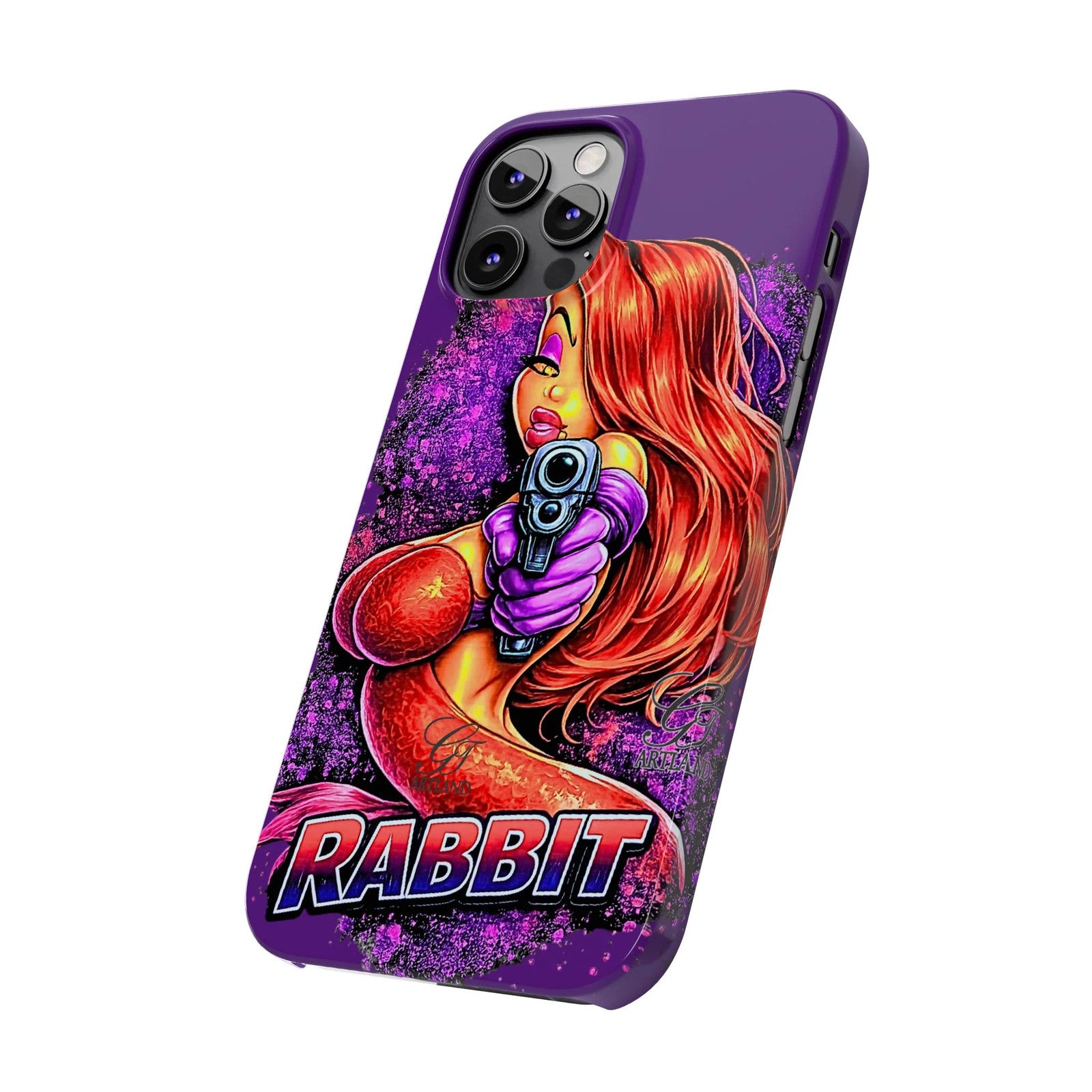 Pinup Rabbit Vixen Gun Girl Phone Case | Slim Phone Cases by GT Artland