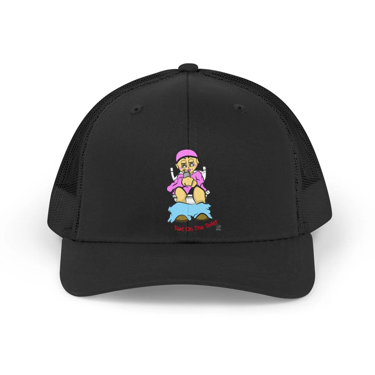 Texting On The Toilet Retro Humor Trucker Retro Hat by GT Artland