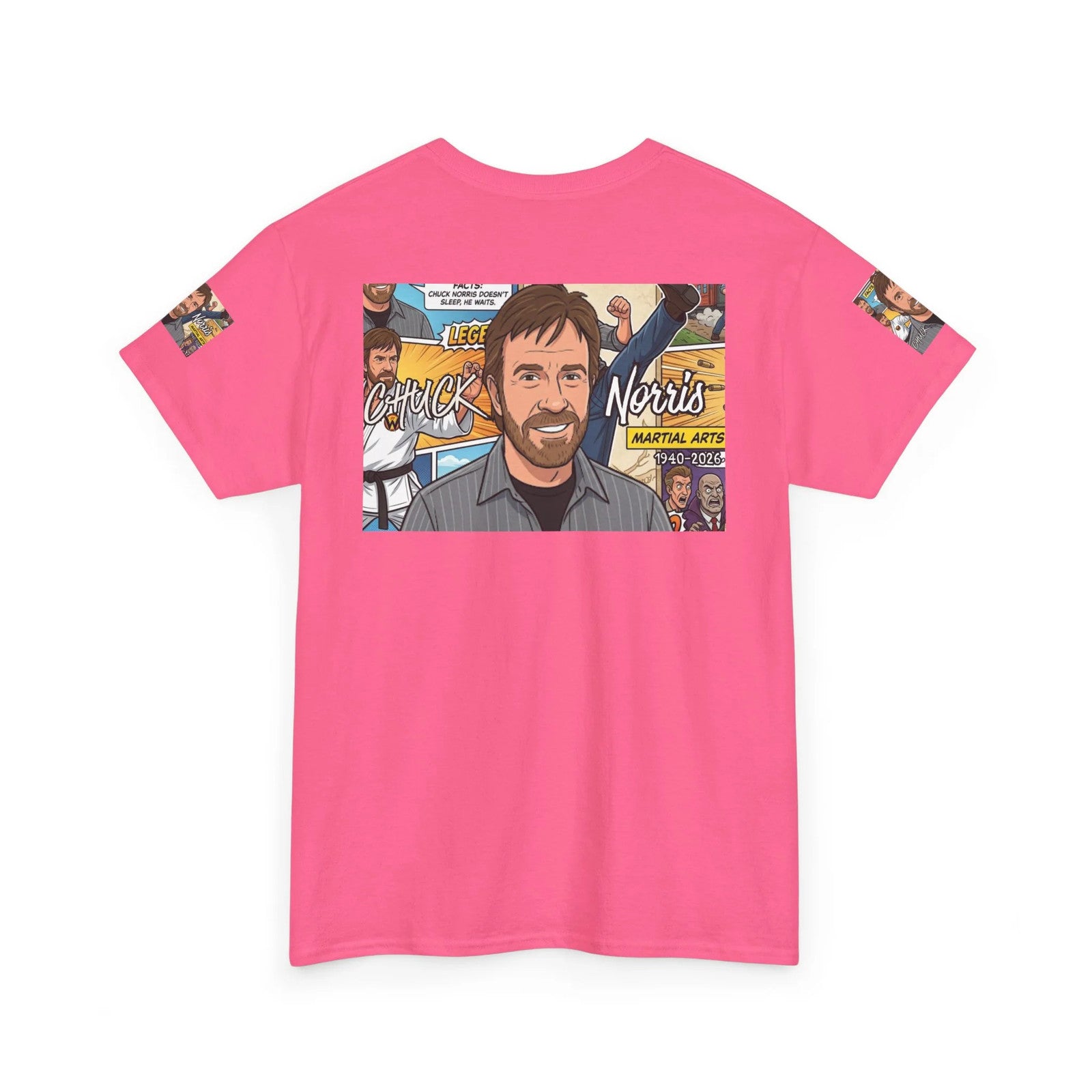 Chuck Norris Legacy Retro Martial Artist Portrait T-Shirt | Comic Style