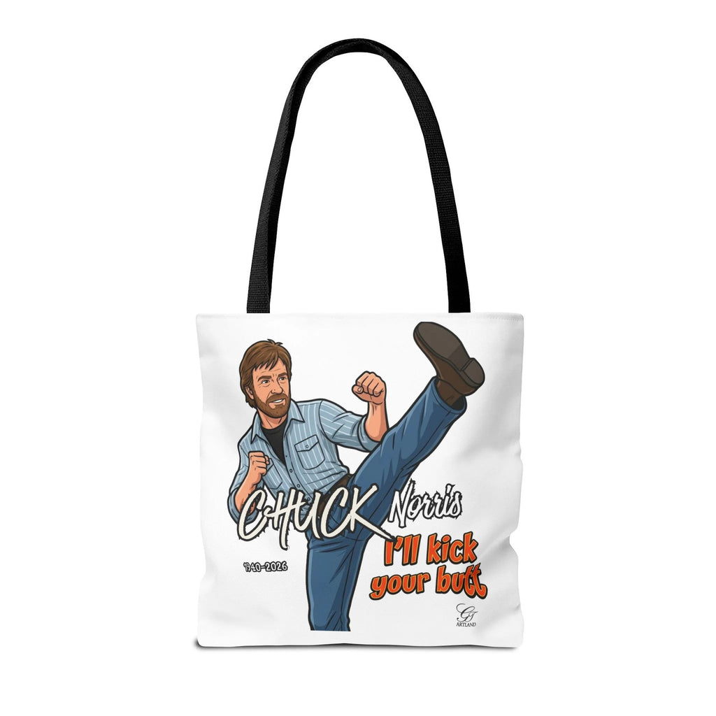 Chuck Norris I'll Kick Your Butt Tote Bag | Martial Arts Illustration by GT