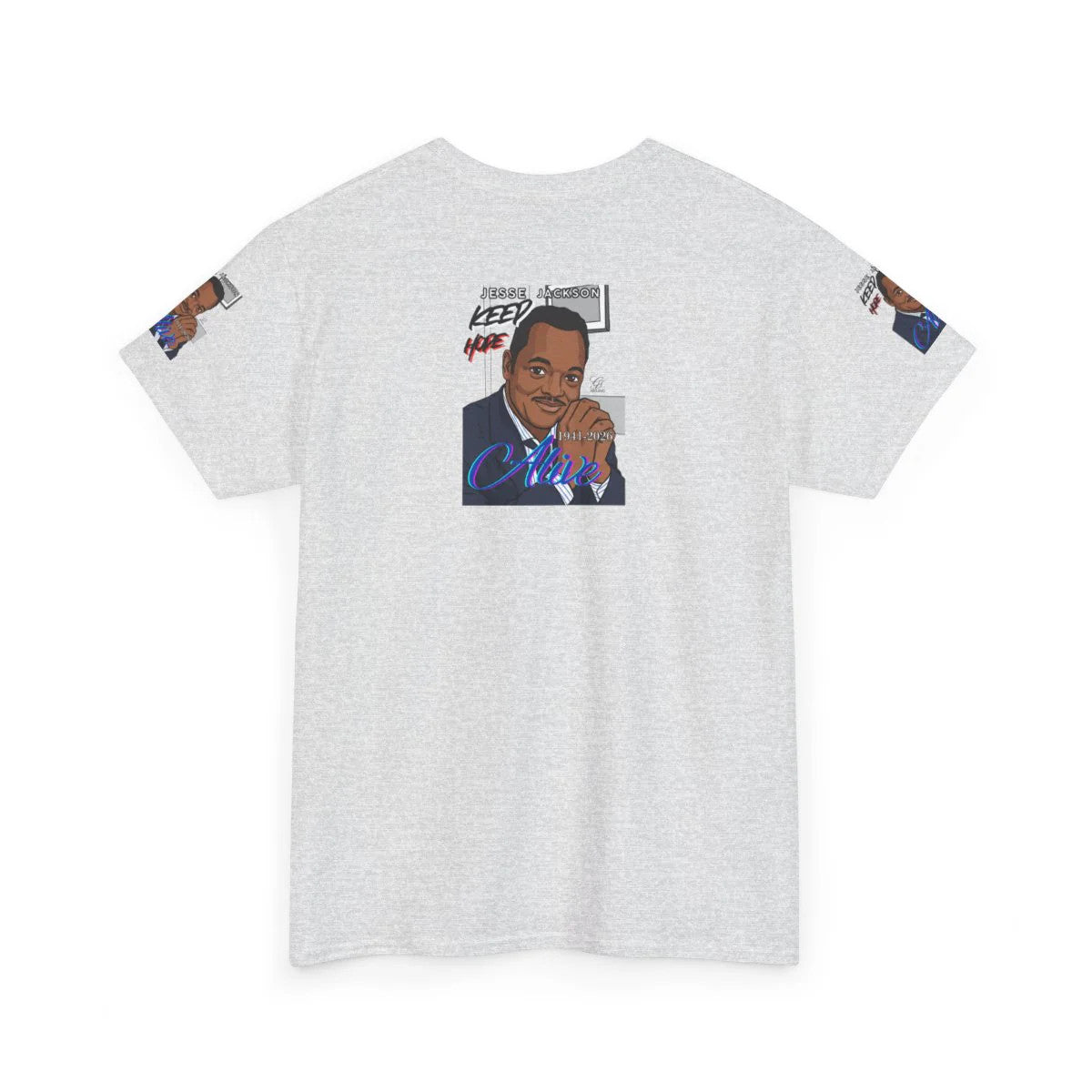 "KEEP HOPE ALIVE" Jesse Jackson Toon Designer Deluxe Unisex Heavy Cotton Tee by