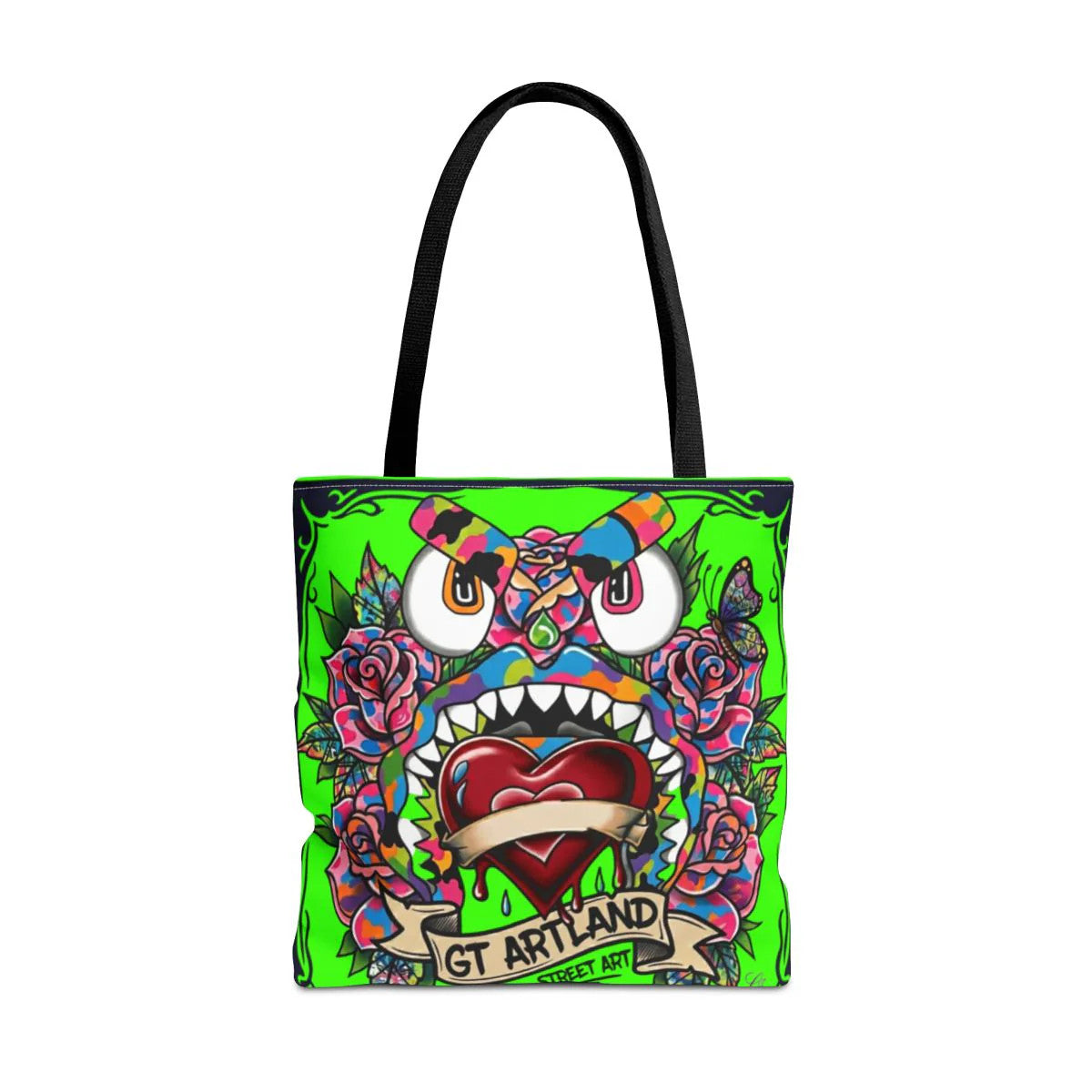 Colorful Gape Tattoo Monster Heart Tote Bag Slime Green Designer Edition |