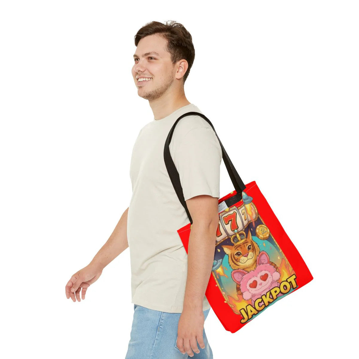 Jackpot "777" Tiger Bubu Casino Style HD Tote Bag Designer | All-Over Print by