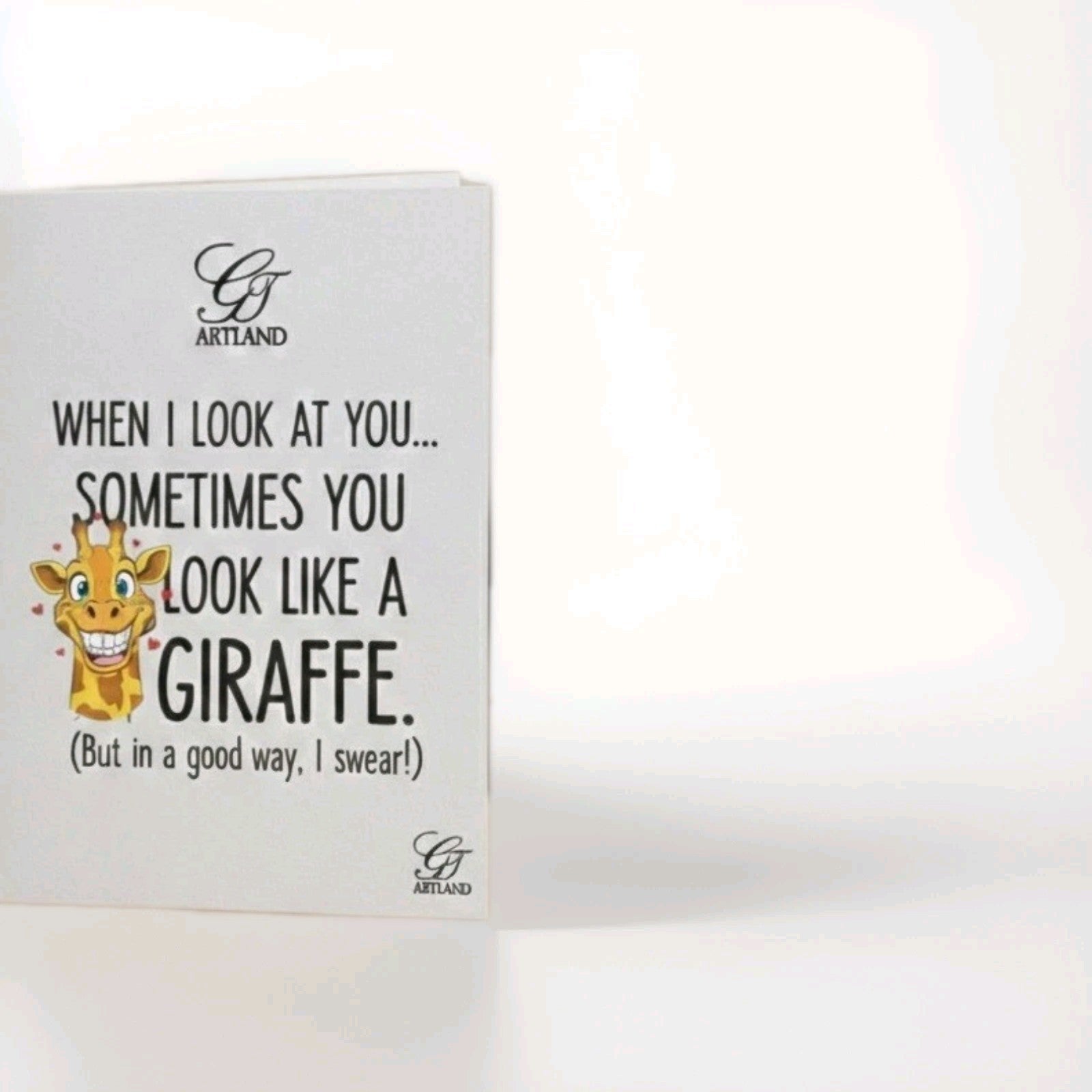 "When I look at you, you look like a giraffe" Humor Funny Card Set By GT Artland