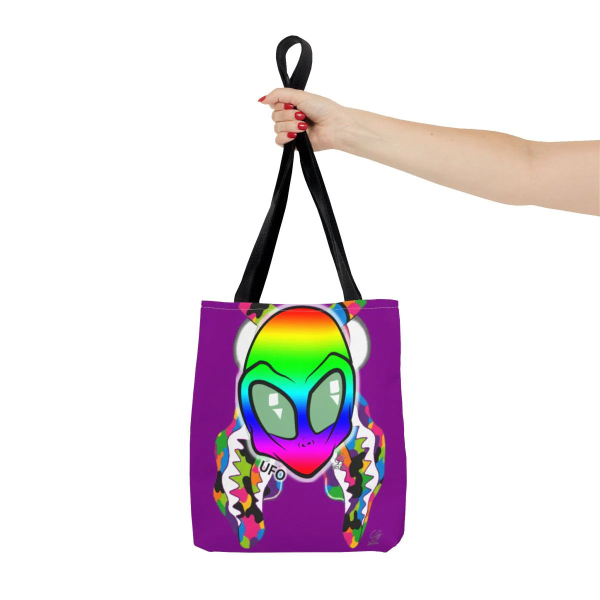 UFO Gape Gator Fatigue Designer Bite Tote Bag (AOP) by GT Artland